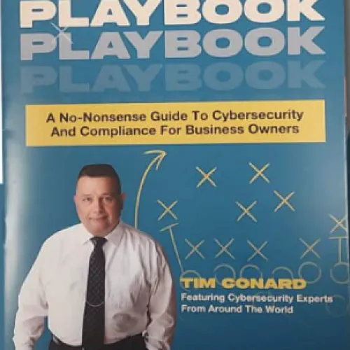 Cover of The Cyber Playbook by Tim Conard, a guide to cybersecurity and compliance for business owners.