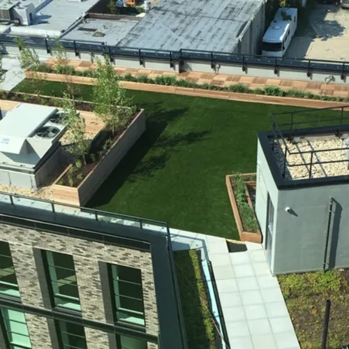 nyc rooftop with artificial grass