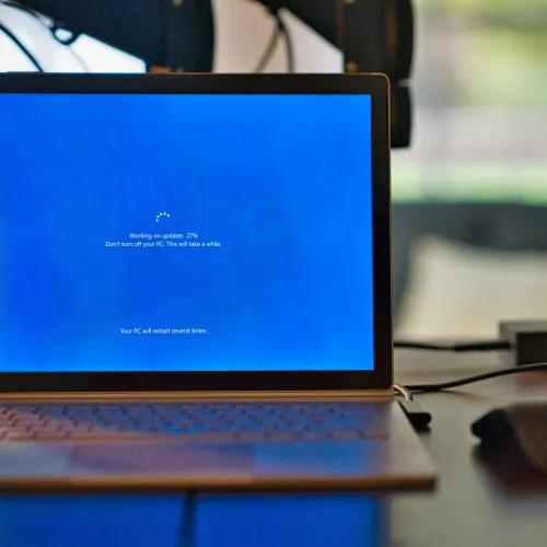 a laptop on a desk