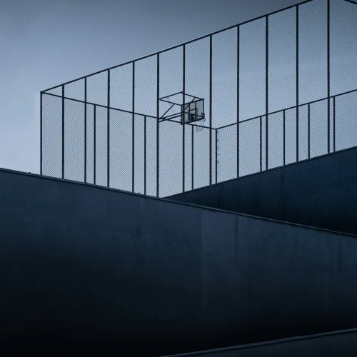 a basketball hoop on a wall
