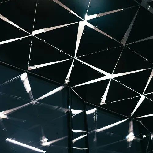 a close up of a metal structure