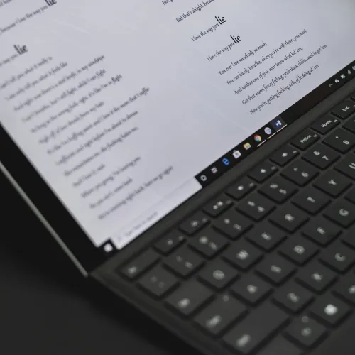 a laptop with a page open