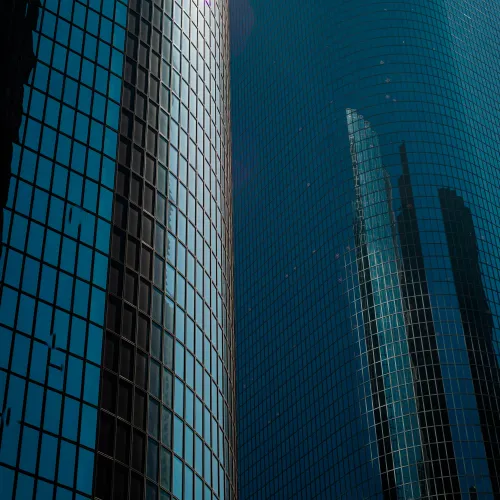 a couple of skyscrapers