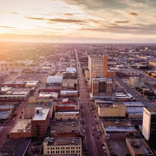 a city with many buildings