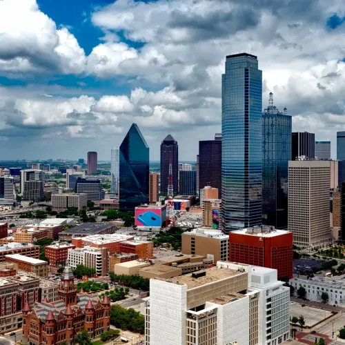 a city with tall buildings