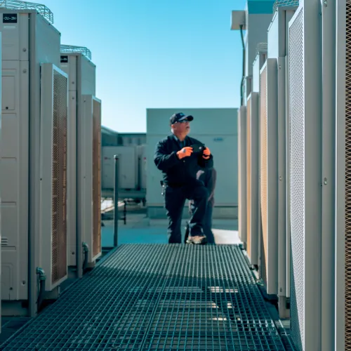 a man standing in a hallway