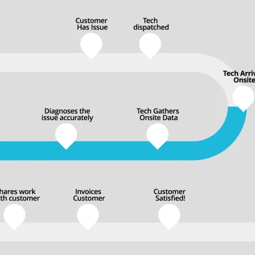 a blue and white logo