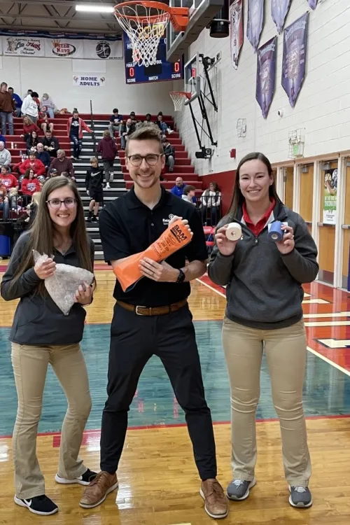 Dr. Kiedrowski providing provider coverage at basketball game