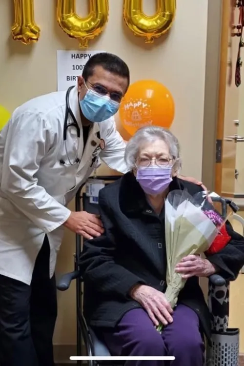 Dr. Dab with 100 year old patient