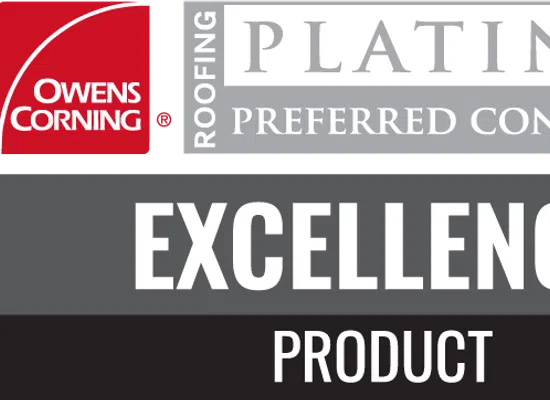Owens Corning Roofing 2026 Platinum Preferred Contractor Excellence Product logo badge