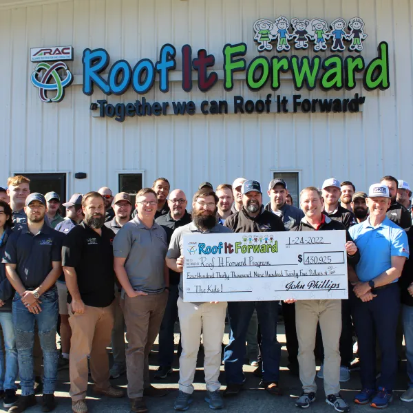 ARAC Roof It Forward Check Donation Event at Woodstock, Georgia Headquarters
