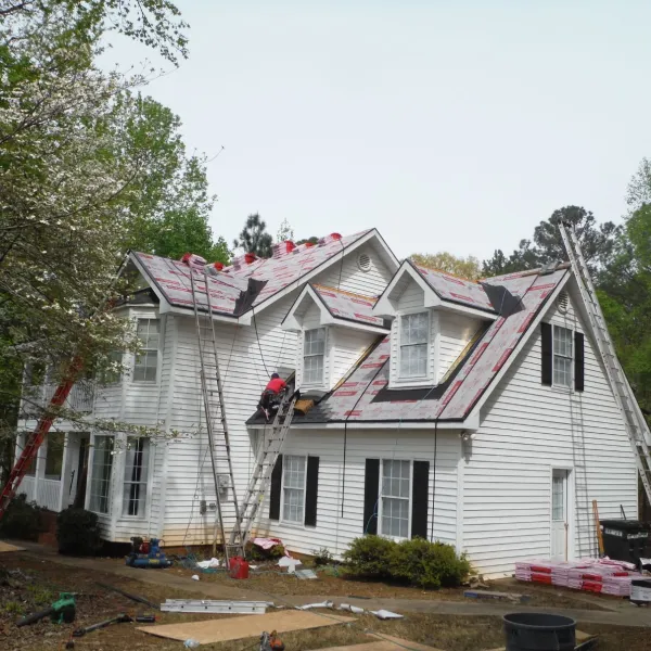 a house with trees in the background