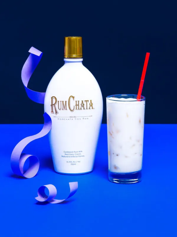 a glass with a blue cup