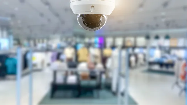 security camera in a retail store