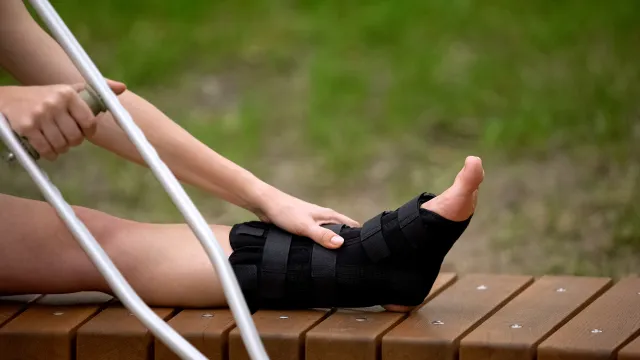 a foot in a boot