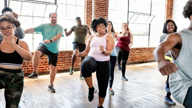 a group of people dancing