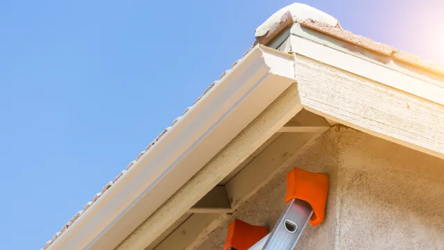 house with new seamless aluminum rain gutters