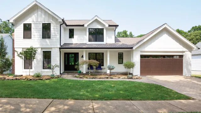 a house with a large front yard