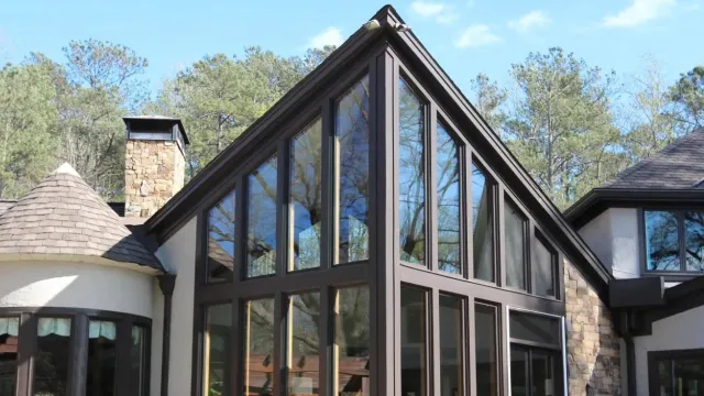 a building with glass windows