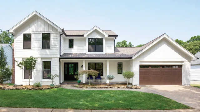 a house with a large front yard