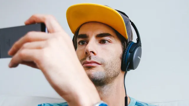 a man wearing headphones