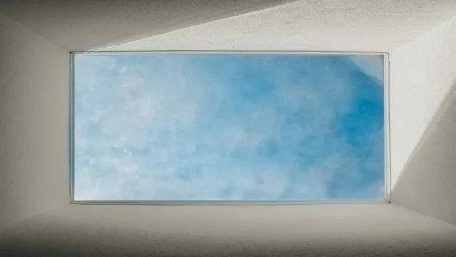 a blue painting on a wall