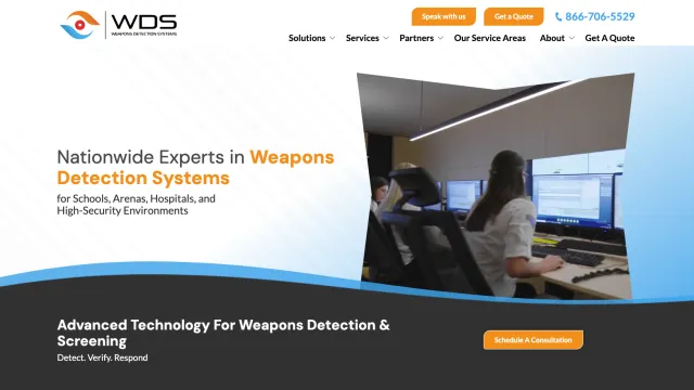 Experts monitor multiple screens using advanced technology for nationwide weapons detection systems.