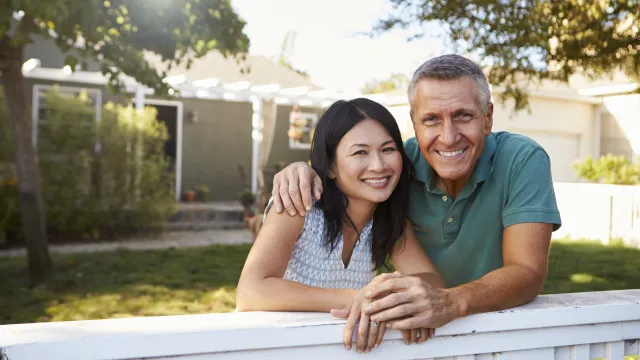 two people smiling