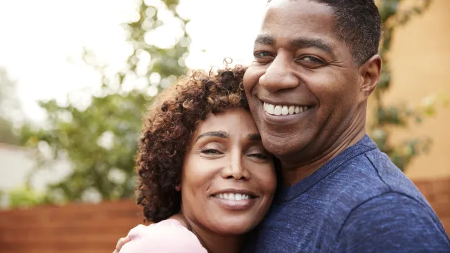 two people smiling