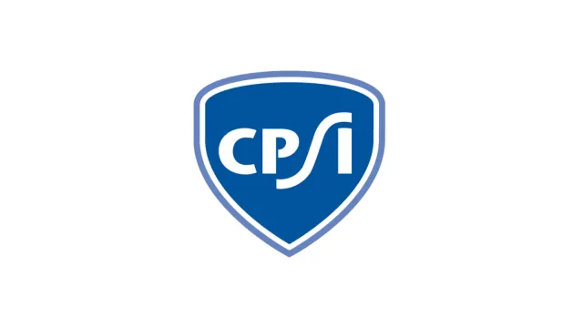 Blue shield-shaped logo with white letters CPSI in bold stylized font centered on white background