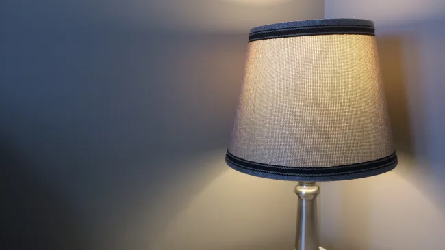 a lamp on a table