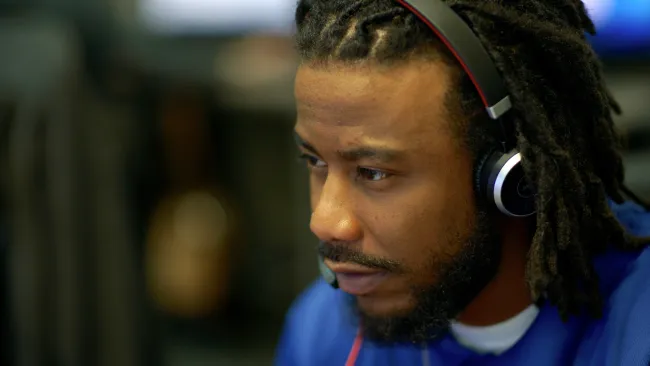 a man wearing headphones