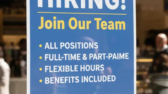 hiring window sign