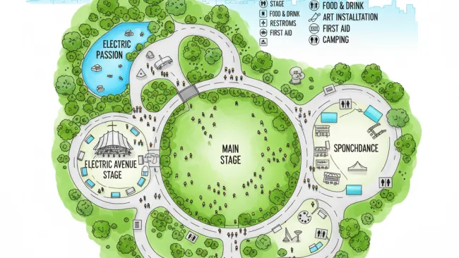 Detailed map of an event