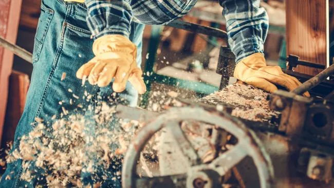 a person working on a machine