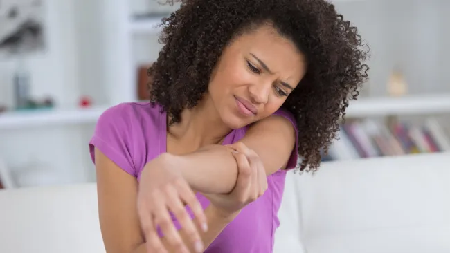 a person with curly hair