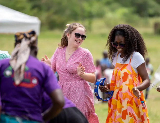 a group of people in a field