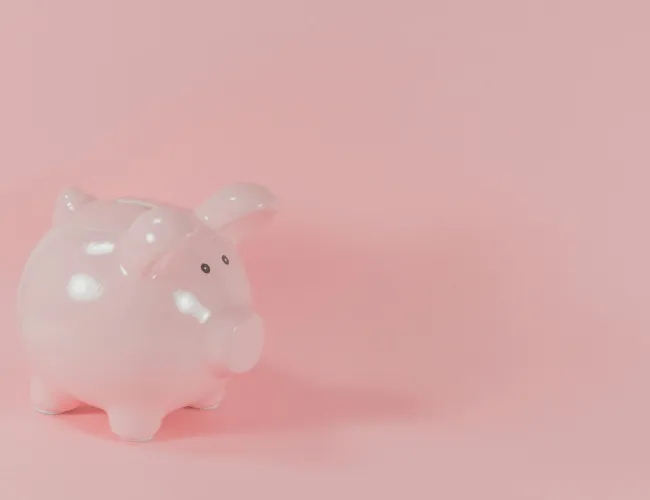 a pink piggy bank