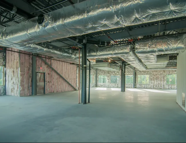 a large room with a large ceiling