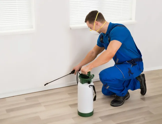 man spraying for bugs