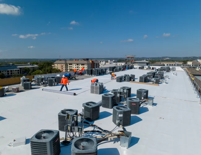 a person standing on a rooftop