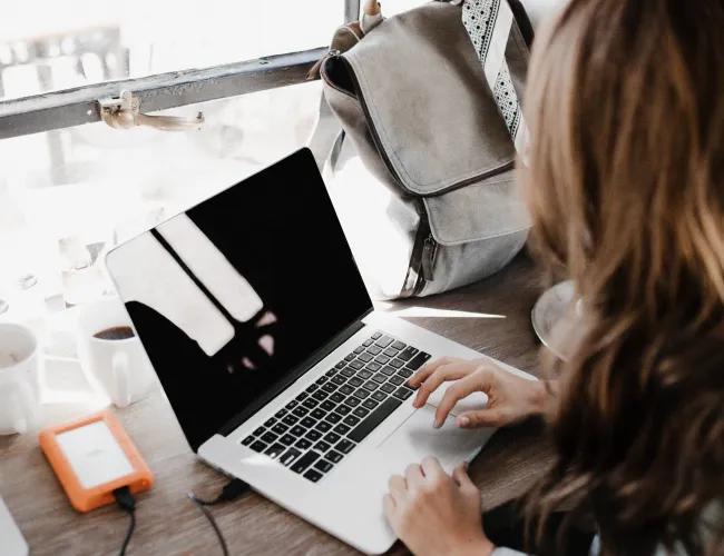 a person using a laptop