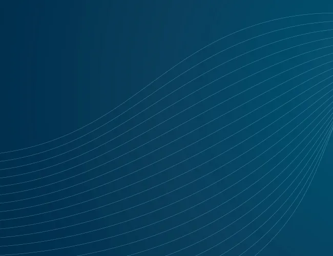 Blue abstract background with smooth white curved lines forming wave patterns over gradient shades.