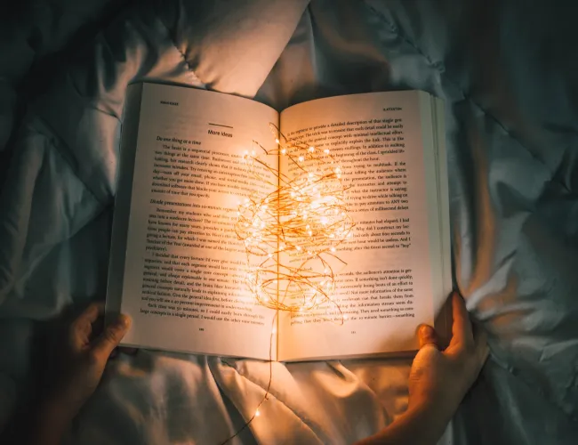 a person reading a book