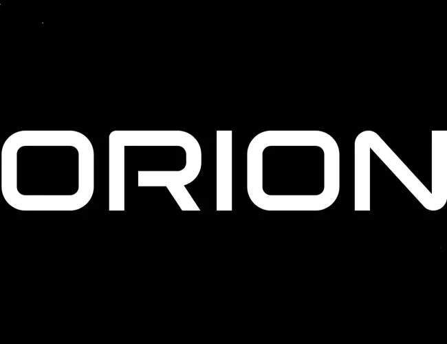 White ORION text logo on a black starry background with modern rounded font design.