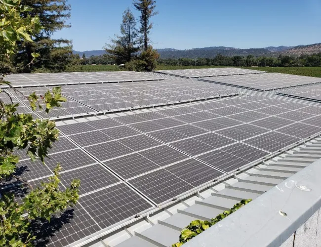 solar panels on a roof