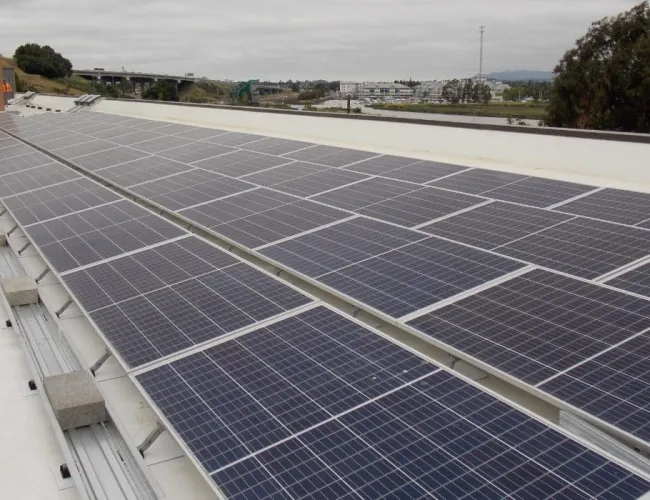a solar panel on a roof