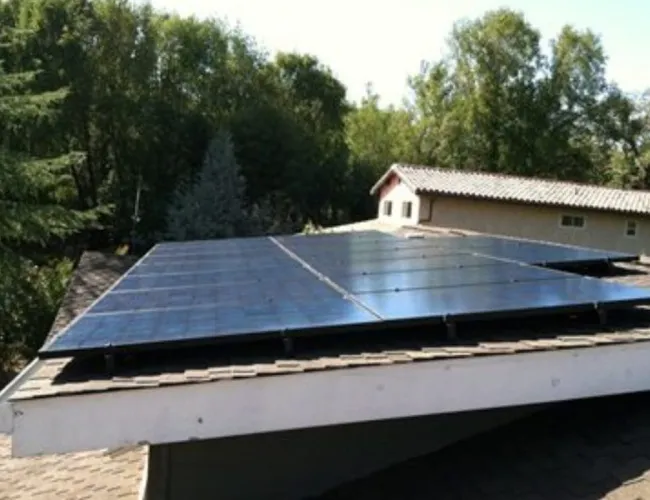 a solar panel on a roof