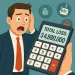 Worried man in suit sees $4,880,000 total loss on calculator amid cybersecurity threat icons.