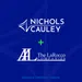 Nichols Cauley and The LaRocco Companies logos on blue background with green plus symbol and tagline Manage Protect Grow